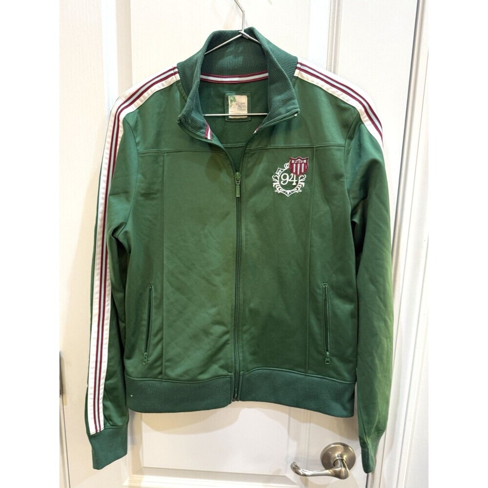 Vintage Old Navy Track Jacket Zip Front 94 Women’s Size Med Green Y2K Stripe